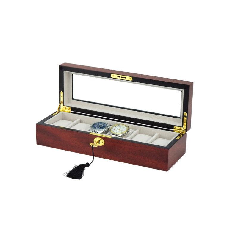 Theodore Luxury Cherry Wooden Watch Box for 6 Watches - Theodore Designs