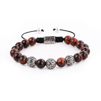 Theodore Macramé Tiger Eye and and Stainless Steel  Spacer Beads Bracelets - Theodore Designs