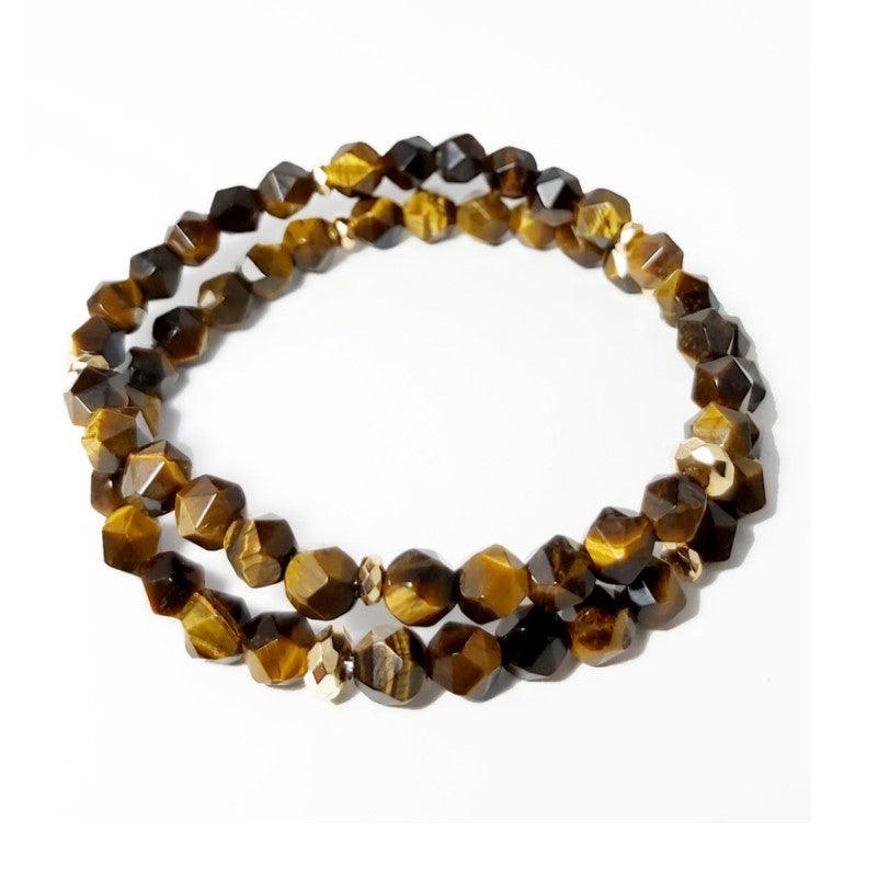 Theodore Multi Faceted Tiger Eye Bead Bracelet - Theodore Designs