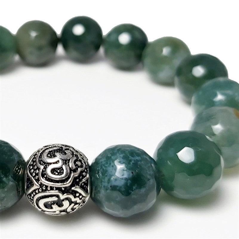 Theodore Natural Green Moss Agate Beads Bracelet - Theodore Designs