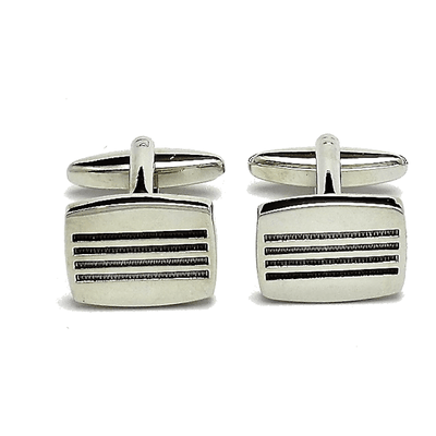 Theodore Patterned Rectangle Cufflinks - Theodore Designs