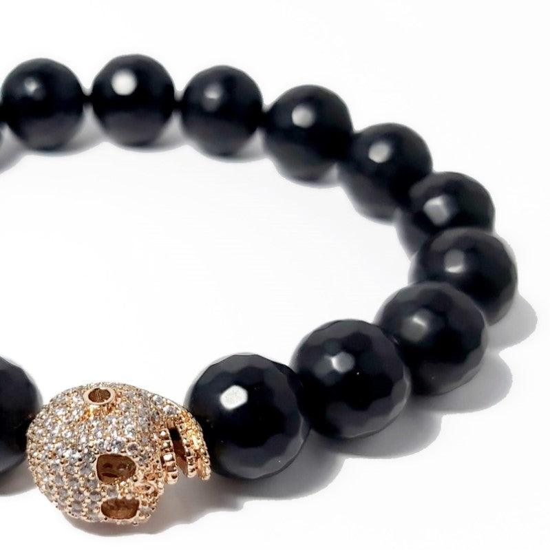Theodore Skull and Natural Stone Beads Bracelet - Theodore Designs