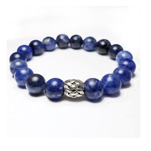 Theodore Sodalite and Antique Silver Bead Bracelet - Theodore Designs