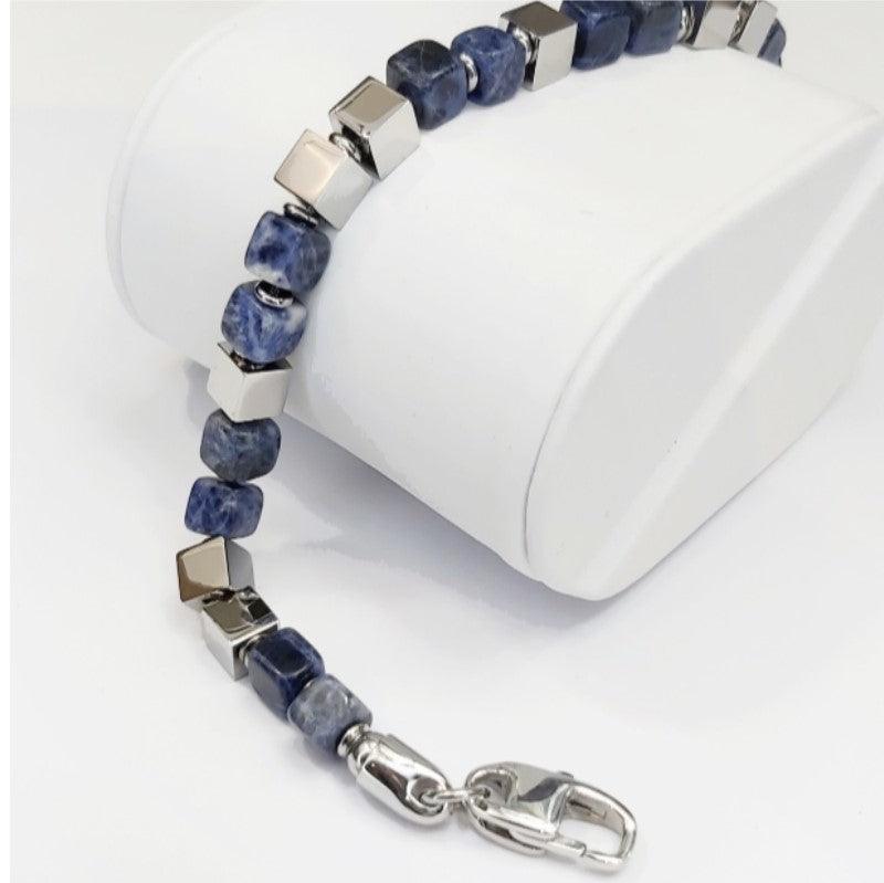 Theodore  Sodalite and Stainless Steel Bead Bracelet - Theodore Designs