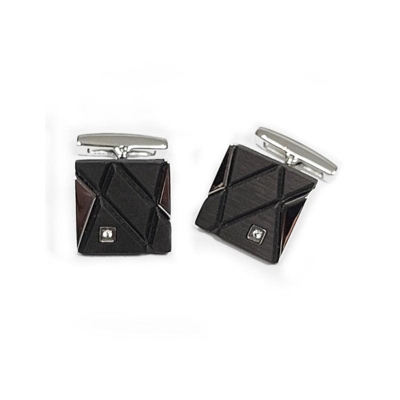 Theodore Stainless Steel and Carbon Fiber Cufflinks - Theodore Designs