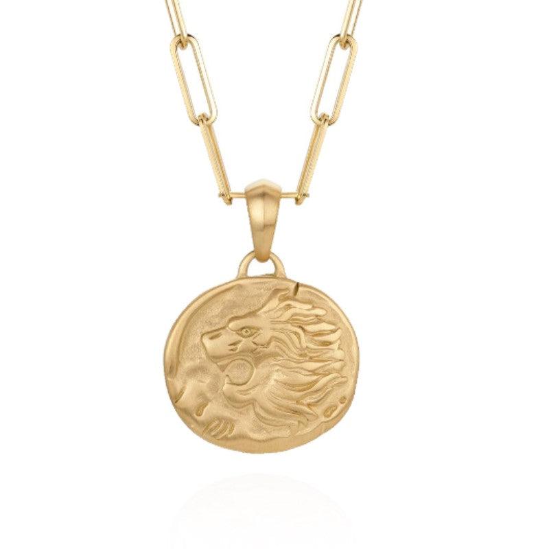 Theodore Stainless Steel and Gold Lion Pendant - Theodore Designs
