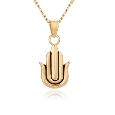 Theodore Stainless Steel and Gold Lotus Flower Pendant - Theodore Designs