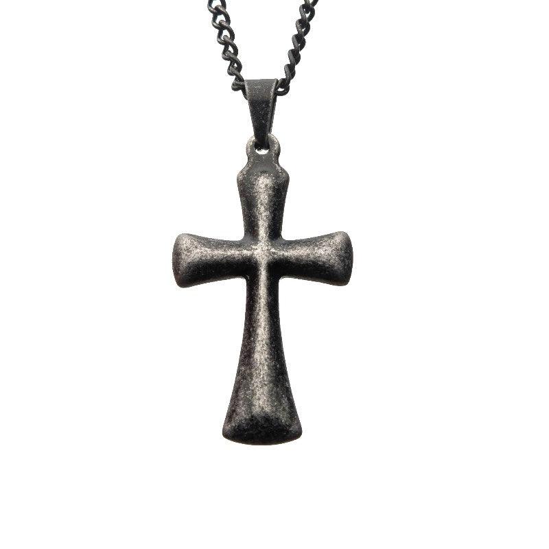 Theodore Stainless Steel Black IP Plated Cross Pendant - Theodore Designs