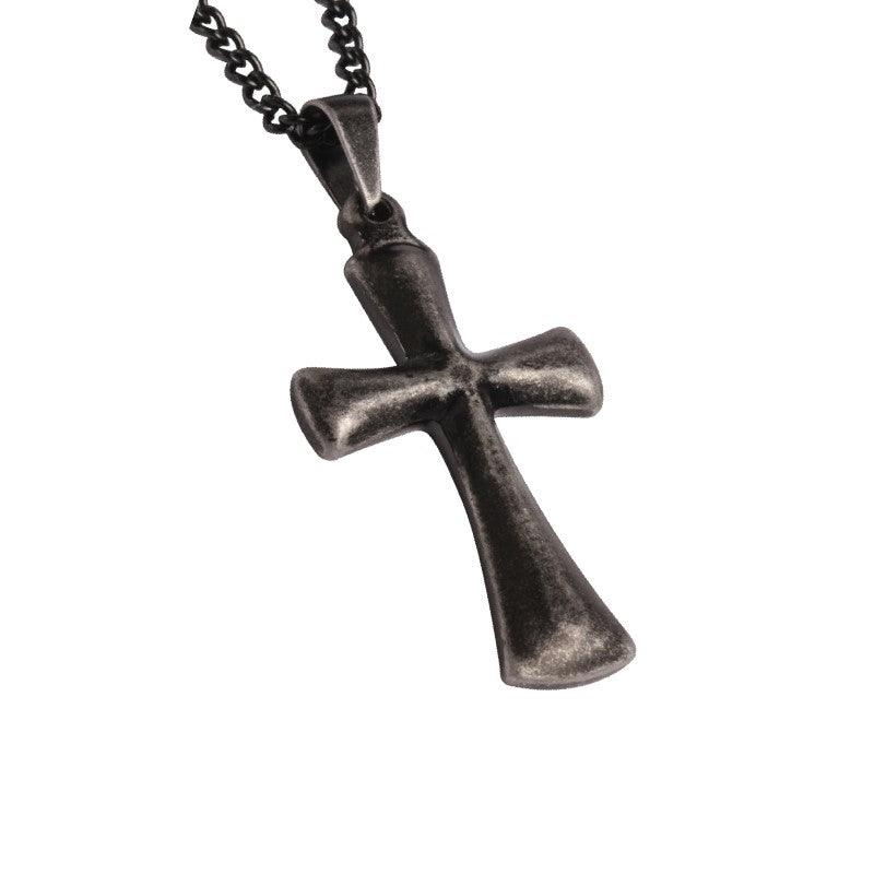 Theodore Stainless Steel Black IP Plated Cross Pendant - Theodore Designs