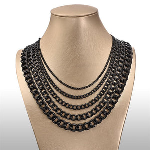 Theodore Stainless Steel Black IP Plated Curb Link Chain Necklace - Theodore Designs