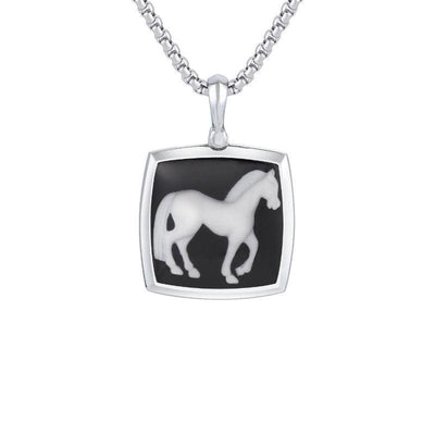 Theodore Stainless Steel Enamel Horse Pendant - Theodore Designs
