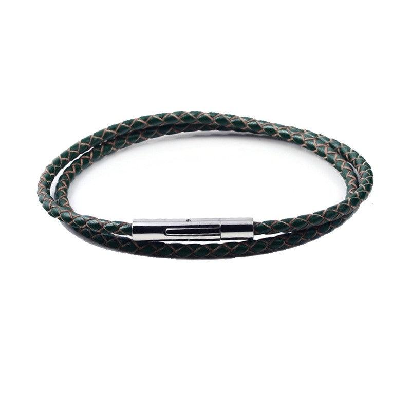 Theodore Stainless Steel Genuine Leather Bracelet - Theodore Designs