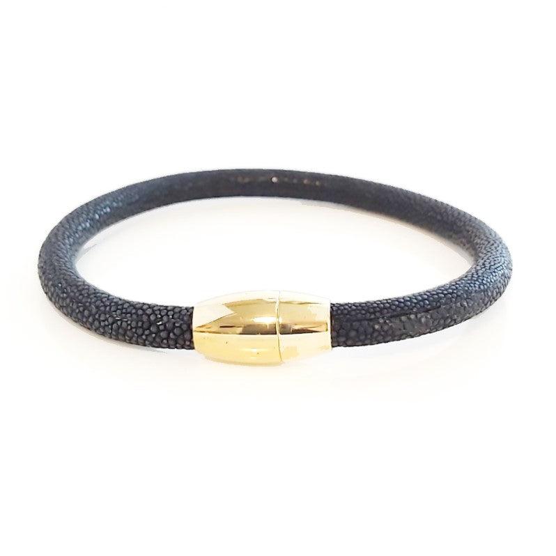 Theodore Stainless Steel Genuine Stingray Leather  Bracelet - Theodore Designs