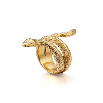 Theodore Stainless Steel Gold Snake Ring - Theodore Designs