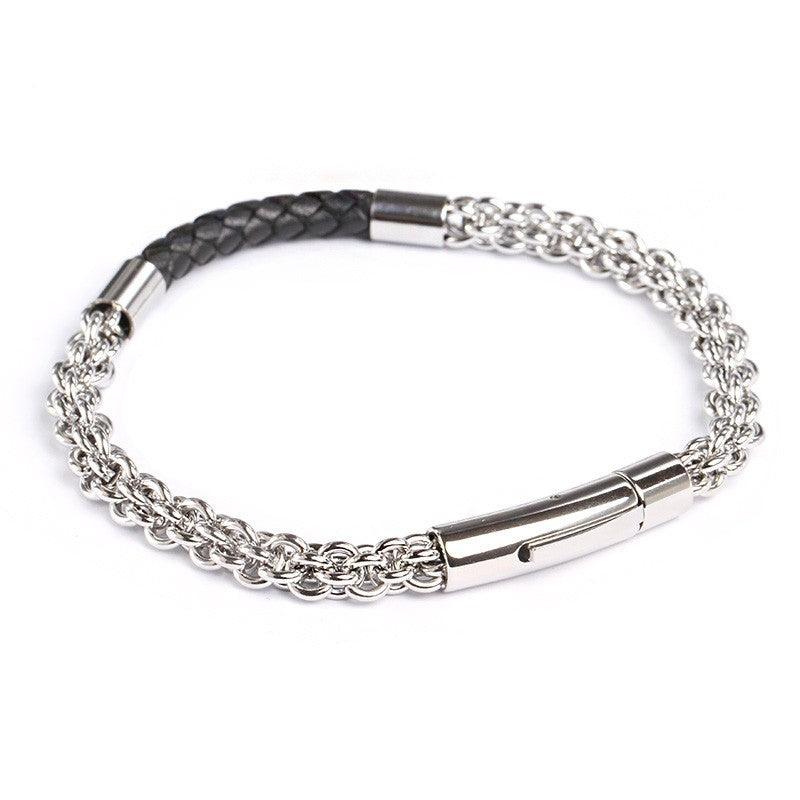 Theodore Stainless Steel Handmade Braided Wrap Leather Bracelet - Theodore Designs