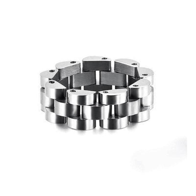 Theodore Stainless Steel Matte Flexible Link Ring - Theodore Designs