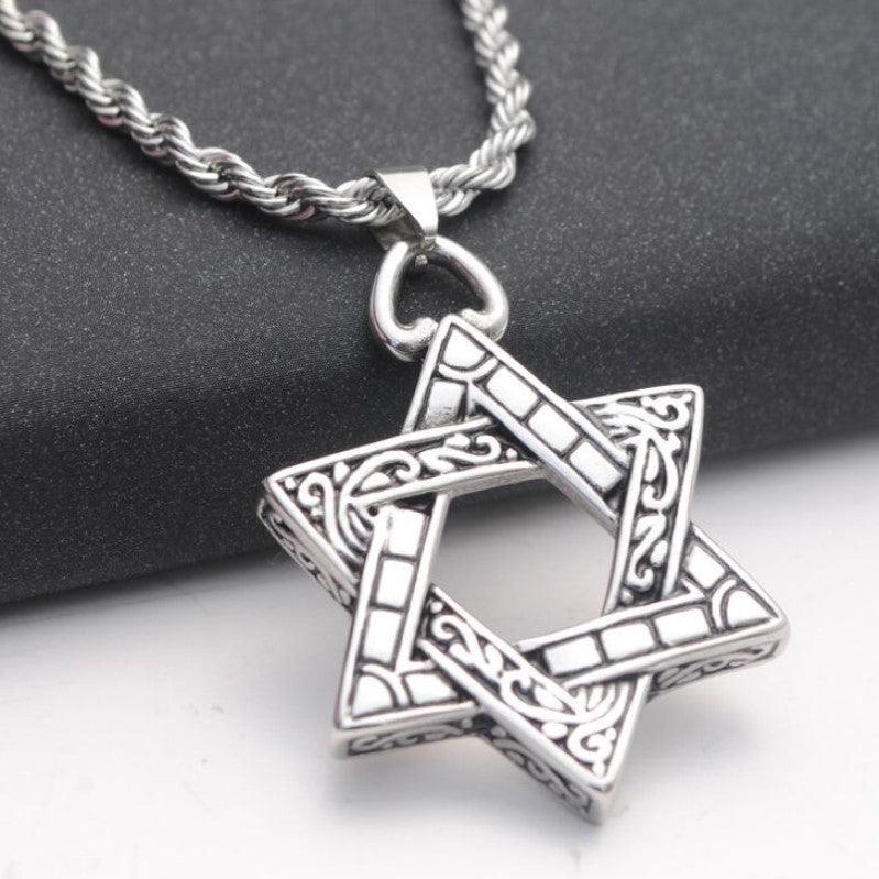 Theodore Stainless Steel Star of David Pendant and Chain - Theodore Designs