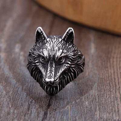 Theodore Stainless Steel Wolf Head Pattern  Ring - Theodore Designs