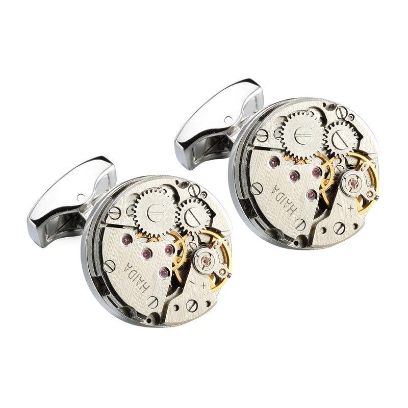 Vintage Mechanical Watch Movement CufflinksVintage Mechanical Watch Movement Cufflinks – A Timeless Statement Piece
These smart-looking cufflinks feature vintage mechanical watch movements, showcasing originaWatch Movement Silver CufflinksT.M.JTheodore Men's JewelryVintage Mechanical Watch Movement