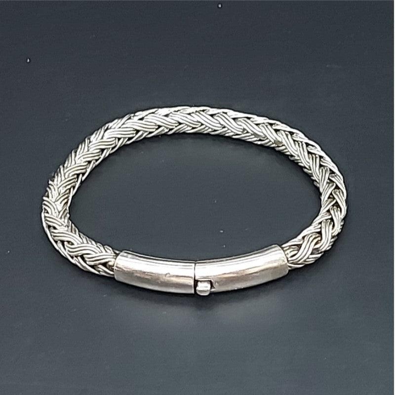 Theodore Sterling Silver Bracelet Woven Link Chain Bracelet - Theodore Designs