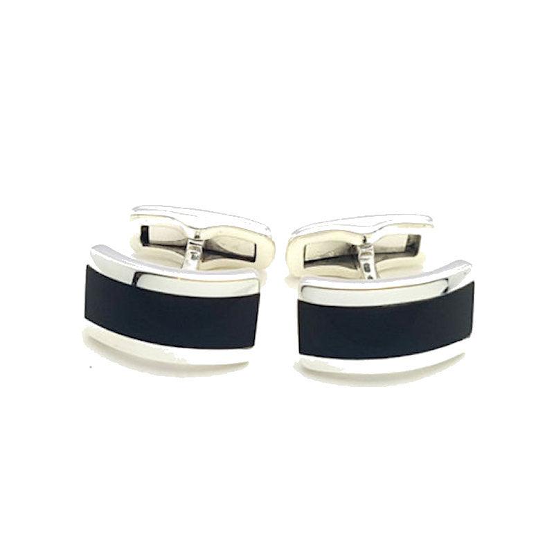 Theodore Sterling Silver Onyx Cufflinks - Theodore Designs