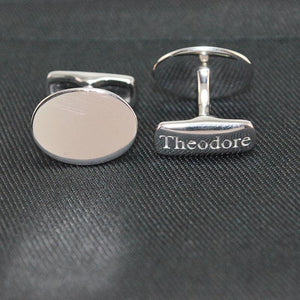 Theodore Sterling Silver Oval Cufflinks - Theodore Designs