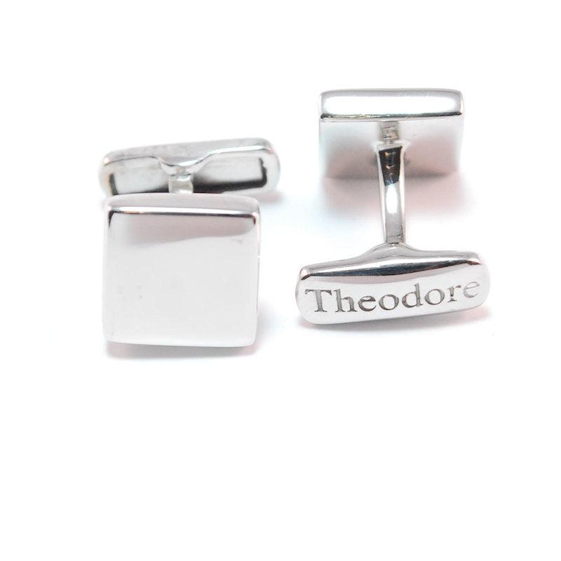 Theodore Sterling Silver Plain Square Cufflinks - Theodore Designs