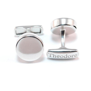 Theodore Sterling Silver Round Cufflinks - Theodore Designs