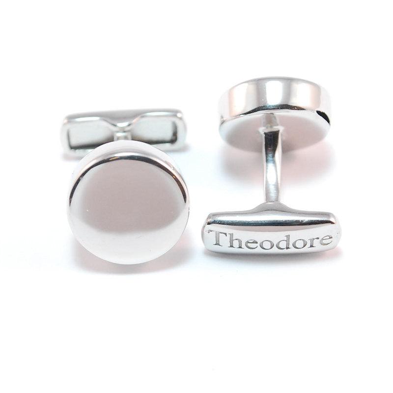 Theodore Sterling Silver Round Cufflinks - Theodore Designs