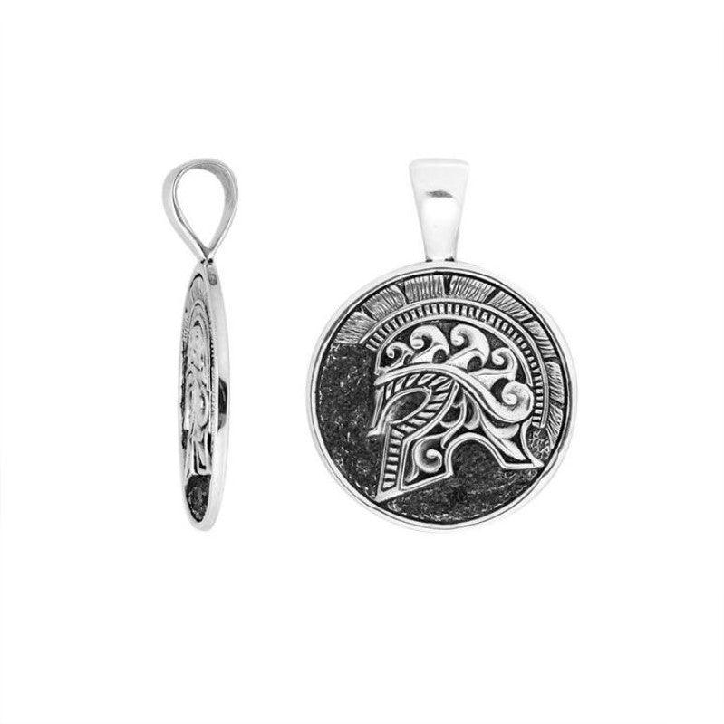 Sterling Silver Round Spartan Helmet PendantSpartan Helmet Dogtag Pendant
Embody strength and honor with our Spartan Helmet Dogtag Pendant, an exceptional piece inspired by the iconic Corinthian-styled SpartanPendantsT.M.JTheodore Men's JewelrySterling Silver Round Spartan Helmet Pendant