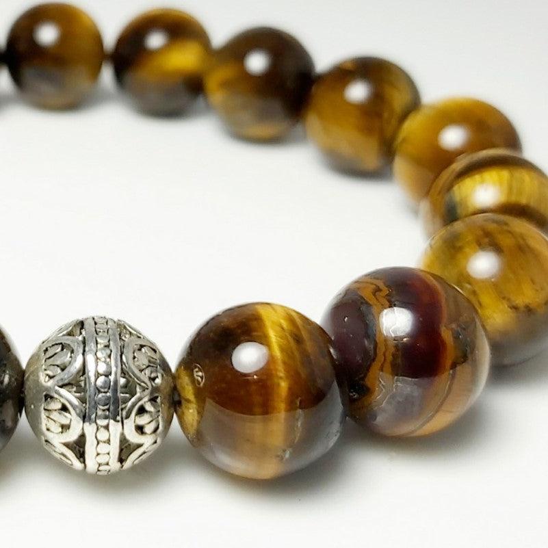 Theodore  Tiger Eye and Silver Bead Bracelet - Theodore Designs