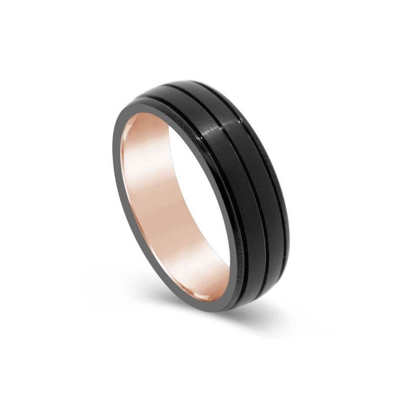 Theodore Tungsten Carbide & Rose Gold Ring - Theodore Designs