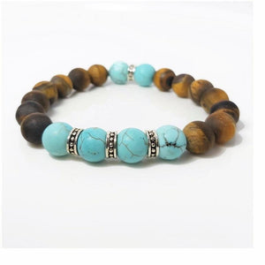 Theodore Turquoise and Tiger Eye Beaded Bracelet - Theodore Designs