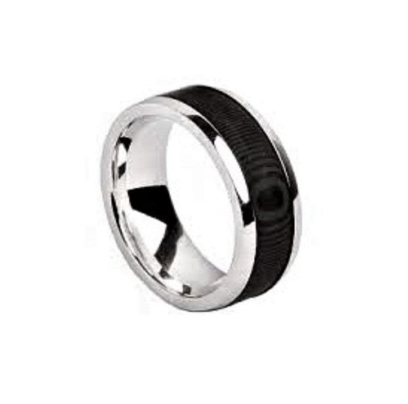 Theodore Unique Carbon Fiber Design Band Men's Ring - Theodore Designs