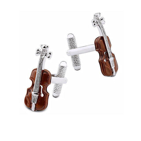 Theodore Wood-Bodied Violin Enamel Cufflinks - Theodore Designs