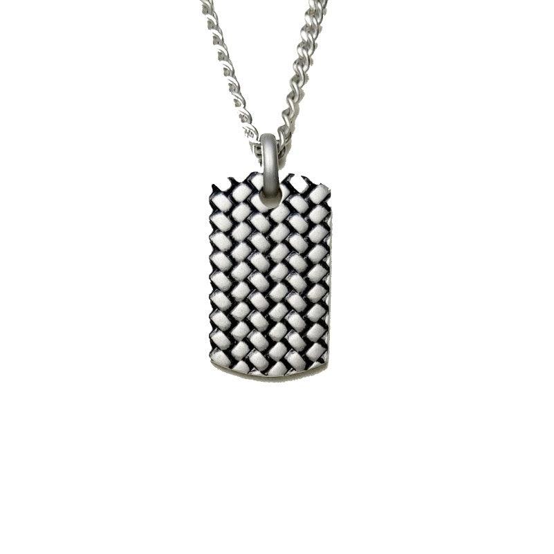 Cudworth Stainless Steel Tyre pattern Dog Tag Pendant & Chain - Theodore Designs