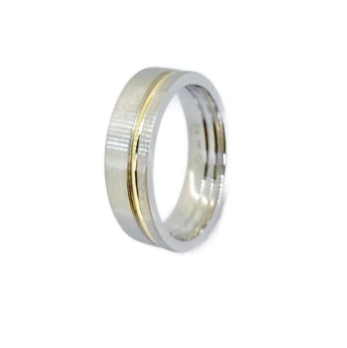 Theodore Titanium with gold and satin finish top ring - Theodore Designs
