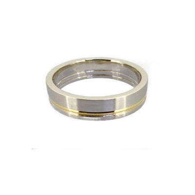 Theodore Titanium with gold and satin finish top ring - Theodore Designs