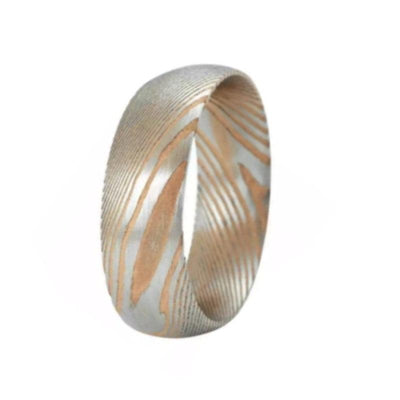 Theodore Damascus steel comfort fit matte finish top ring - Theodore Designs