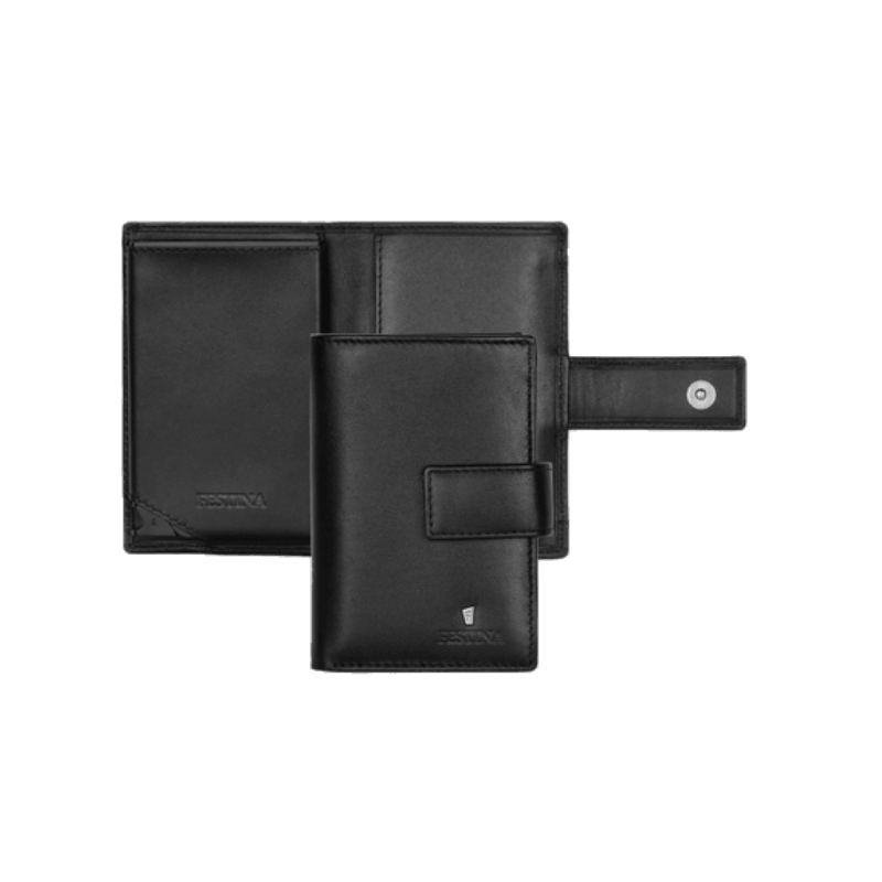 Festina Black Leather CLassiccal Rigid Card Holder - Theodore Designs