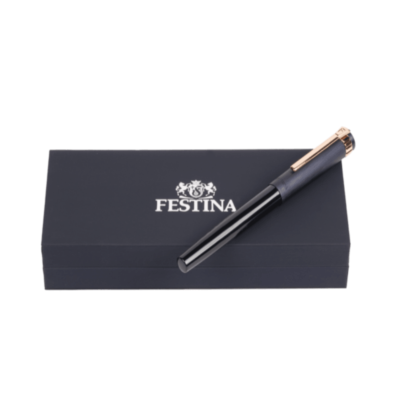 Festina Blue & Rose Gold Prestige Fountain Pen - Theodore Designs
